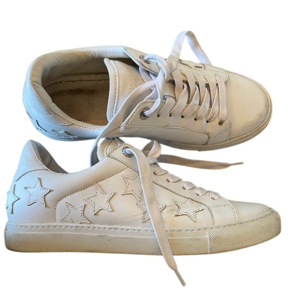 Zadig & Voltaire Shoes - Zadig&Voltare Paris 100% Leather White Star Sneakers size 40, missing inserts